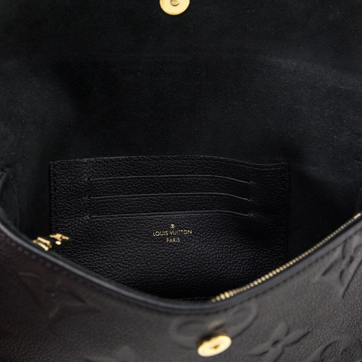 Louis Vuitton Black Empreinte Monogram Giant Ivy Wallet On Chain - Love that Bag etc - Preowned Authentic Designer Handbags & Preloved Fashions