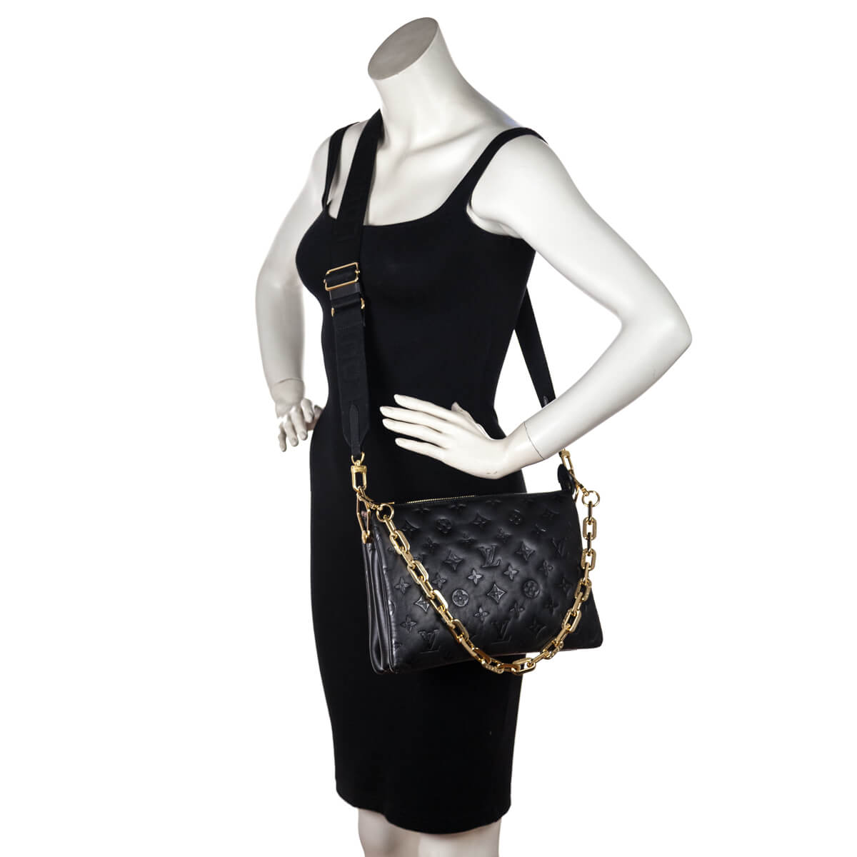 Louis Vuitton Black Monogram Embossed Lambskin Coussin PM - Love that Bag etc - Preowned Authentic Designer Handbags & Preloved Fashions