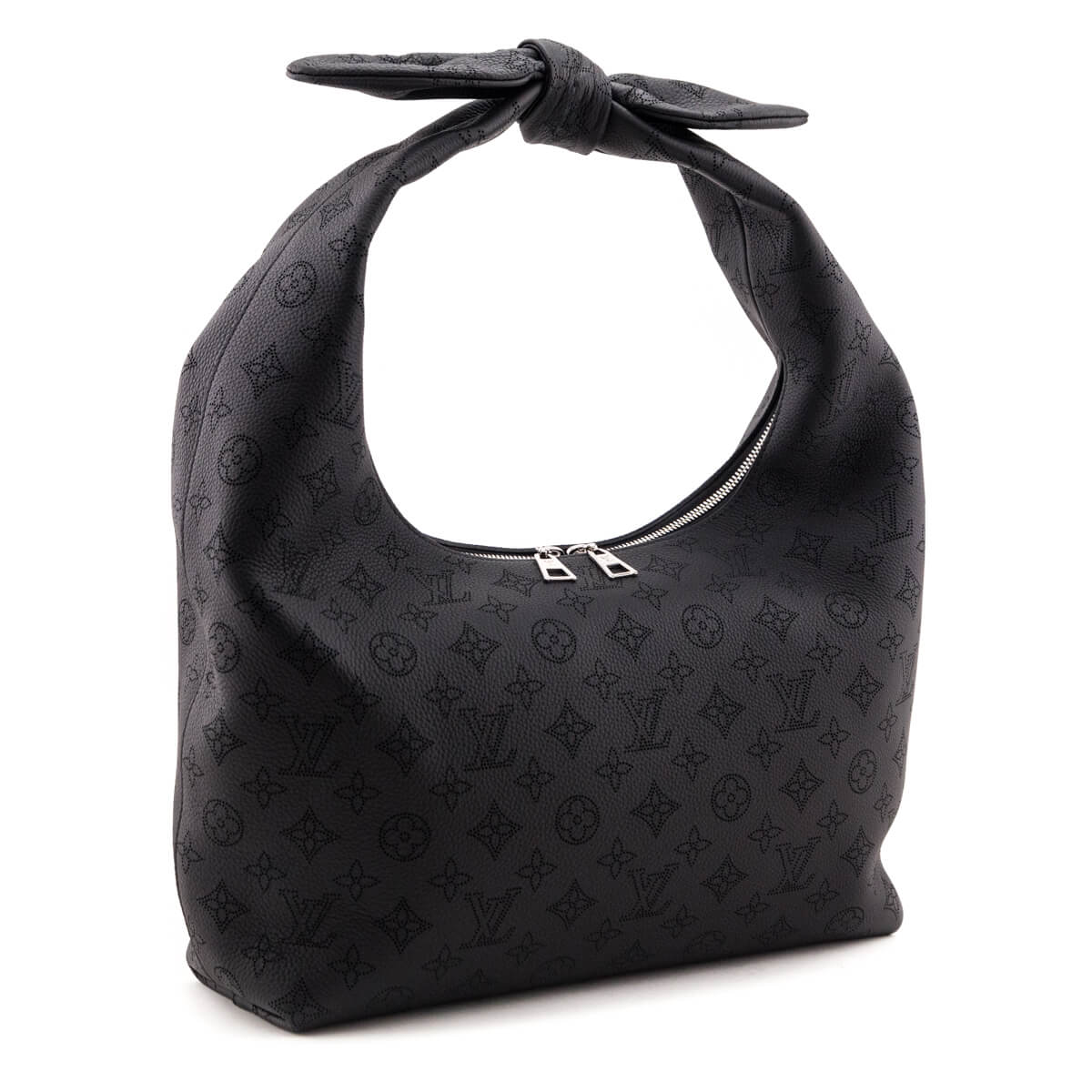 Louis Vuitton Black Monogram Mahina Why Knot MM - Love that Bag etc - Preowned Authentic Designer Handbags & Preloved Fashions