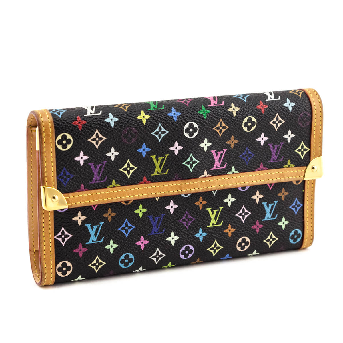 Louis Vuitton Black Monogram Multicolore Porte Tresor International Wallet - Love that Bag etc - Preowned Authentic Designer Handbags & Preloved Fashions