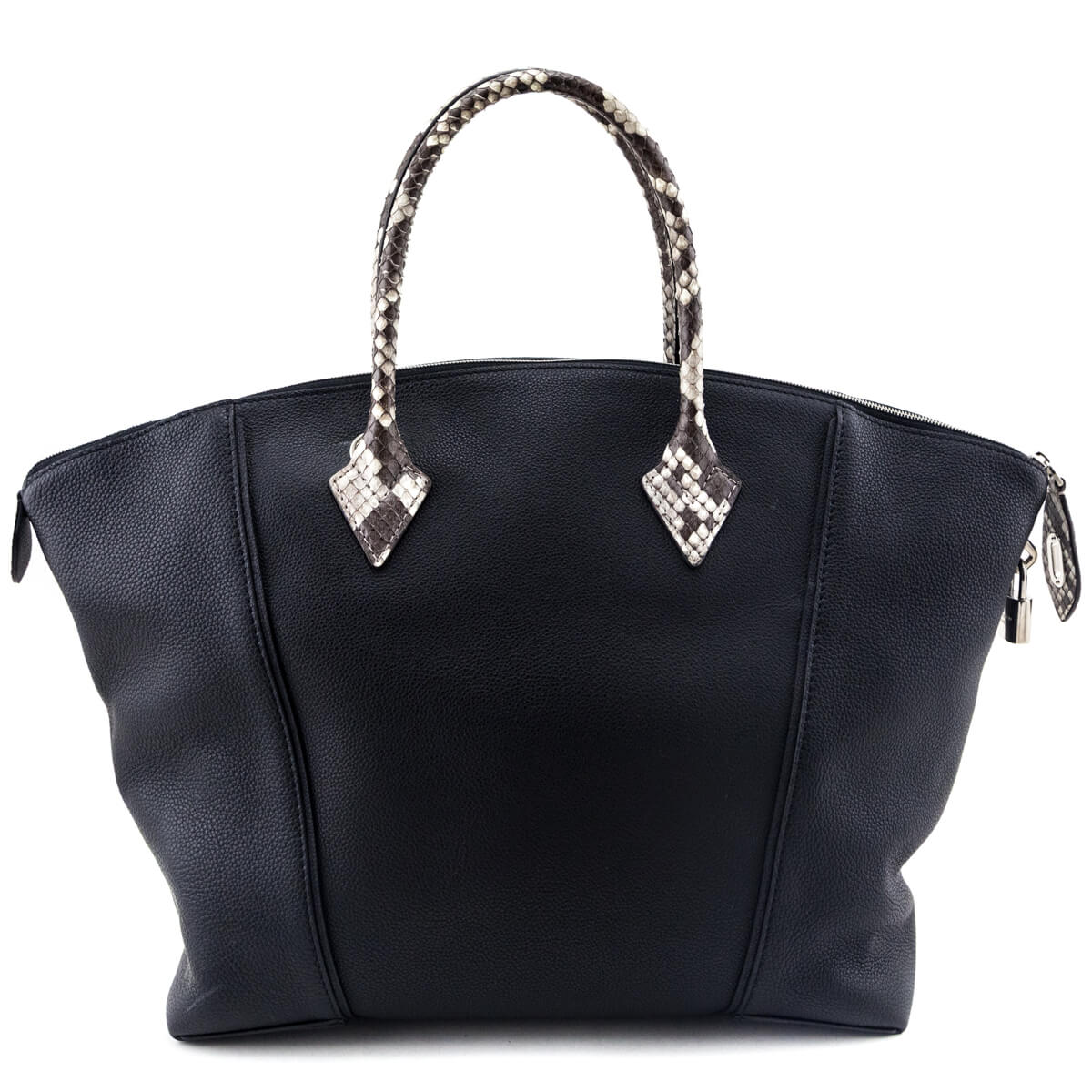 Louis Vuitton Black Veau Cachemire Python Soft Lockit MM