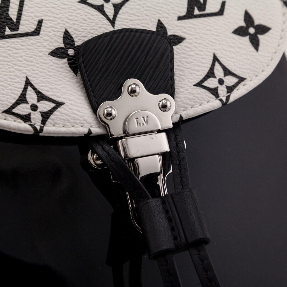 Louis Vuitton Black & White Monogram Patent Hot Springs Backpack - Love that Bag etc - Preowned Authentic Designer Handbags & Preloved Fashions