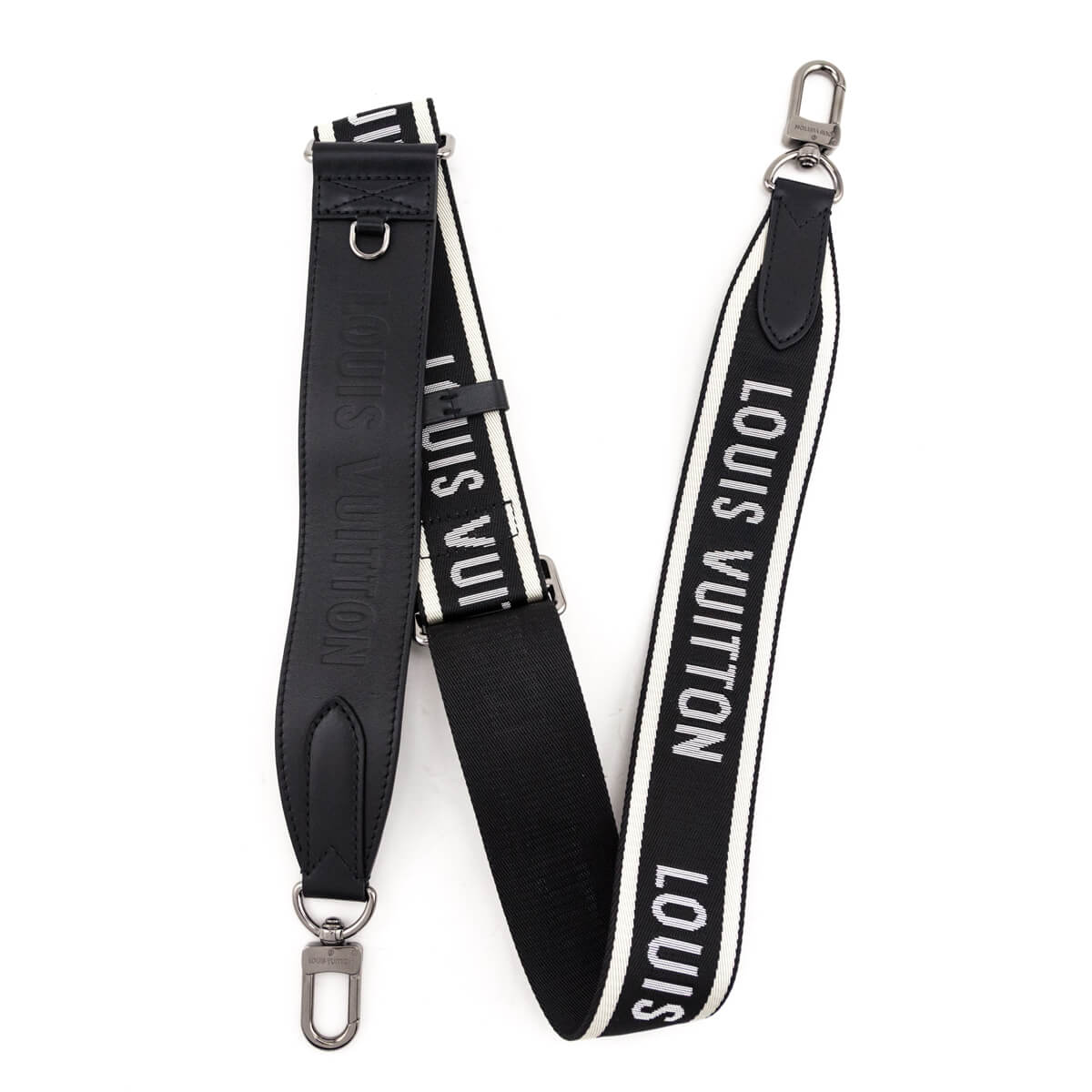 Louis Vuitton Black White Nylon Jacquard Sporty Strap