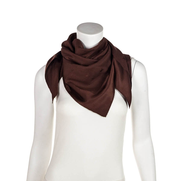 Louis Vuitton Brown Silk Confidential Bandeau Scarf - Luxury Resale CA