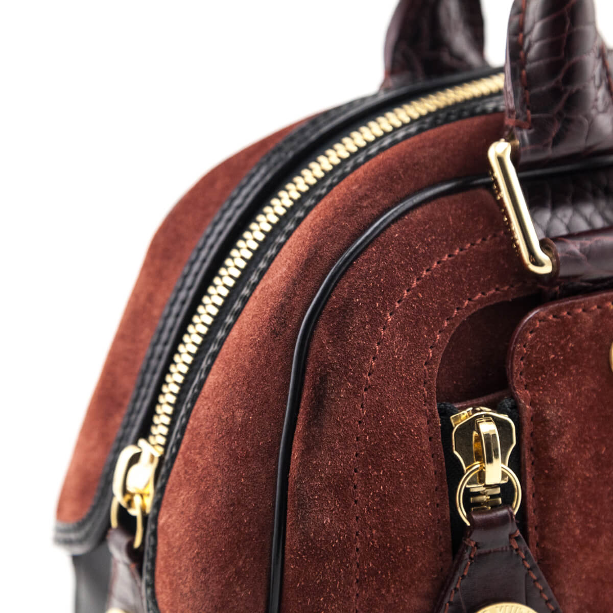 Louis Vuitton Burgundy Suede Stamped Havane Bowler GM - Love that Bag etc - Preowned Authentic Designer Handbags & Preloved Fashions
