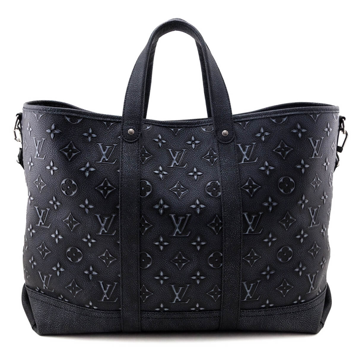 Louis Vuitton Charcoal Cowhide Faded Monogram Journey Tote - Love that Bag etc - Preowned Authentic Designer Handbags & Preloved Fashions