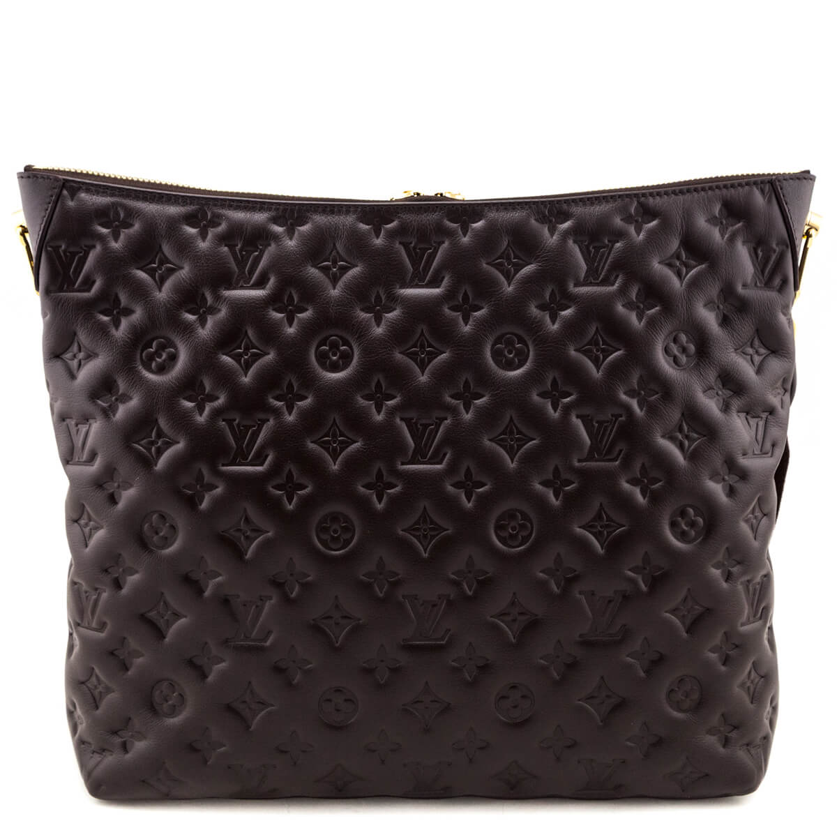 Louis Vuitton Chocolate Calfskin Embossed Monogram Coussin Hobo MM - Love that Bag etc - Preowned Authentic Designer Handbags & Preloved Fashions