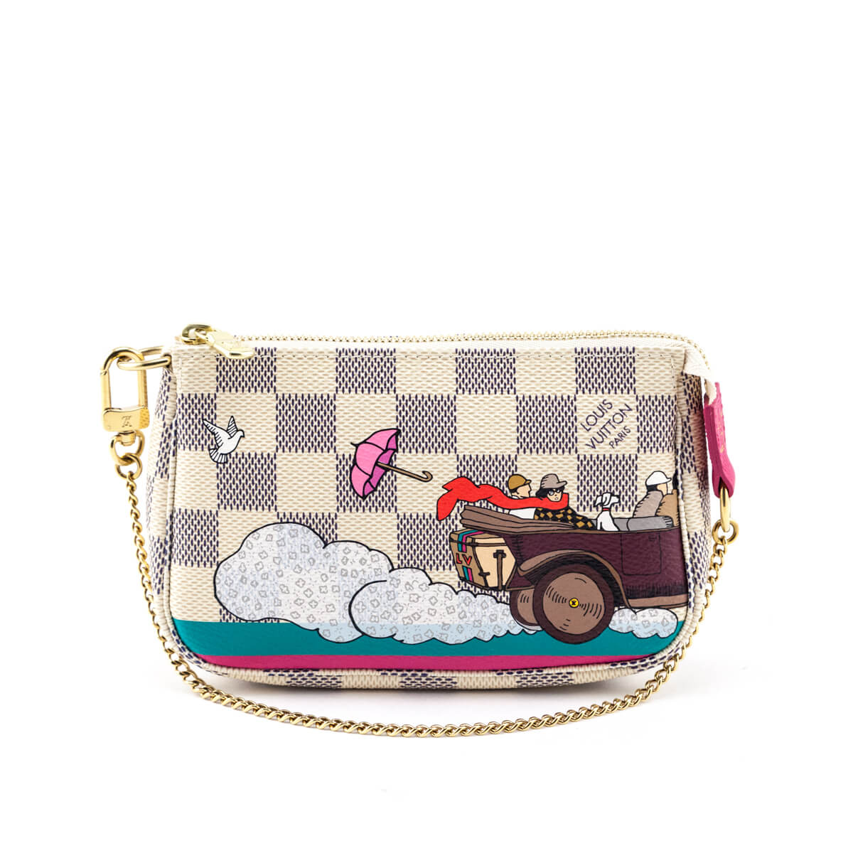 Louis Vuitton Damier Azur Hibiscus Illustre Mini Pochette Accessories - Love that Bag etc - Preowned Authentic Designer Handbags & Preloved Fashions