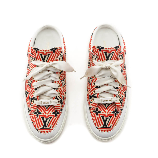 LOUIS VUITTON Nylon Monogram Crafty Open Back Sneaker 37.5 699369