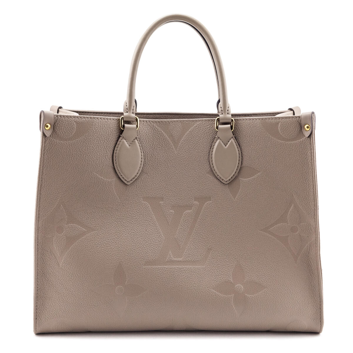 Louis Vuitton Tourterelle Monogram Giant Empreinte Onthego MM - Love that Bag etc - Preowned Authentic Designer Handbags & Preloved Fashions