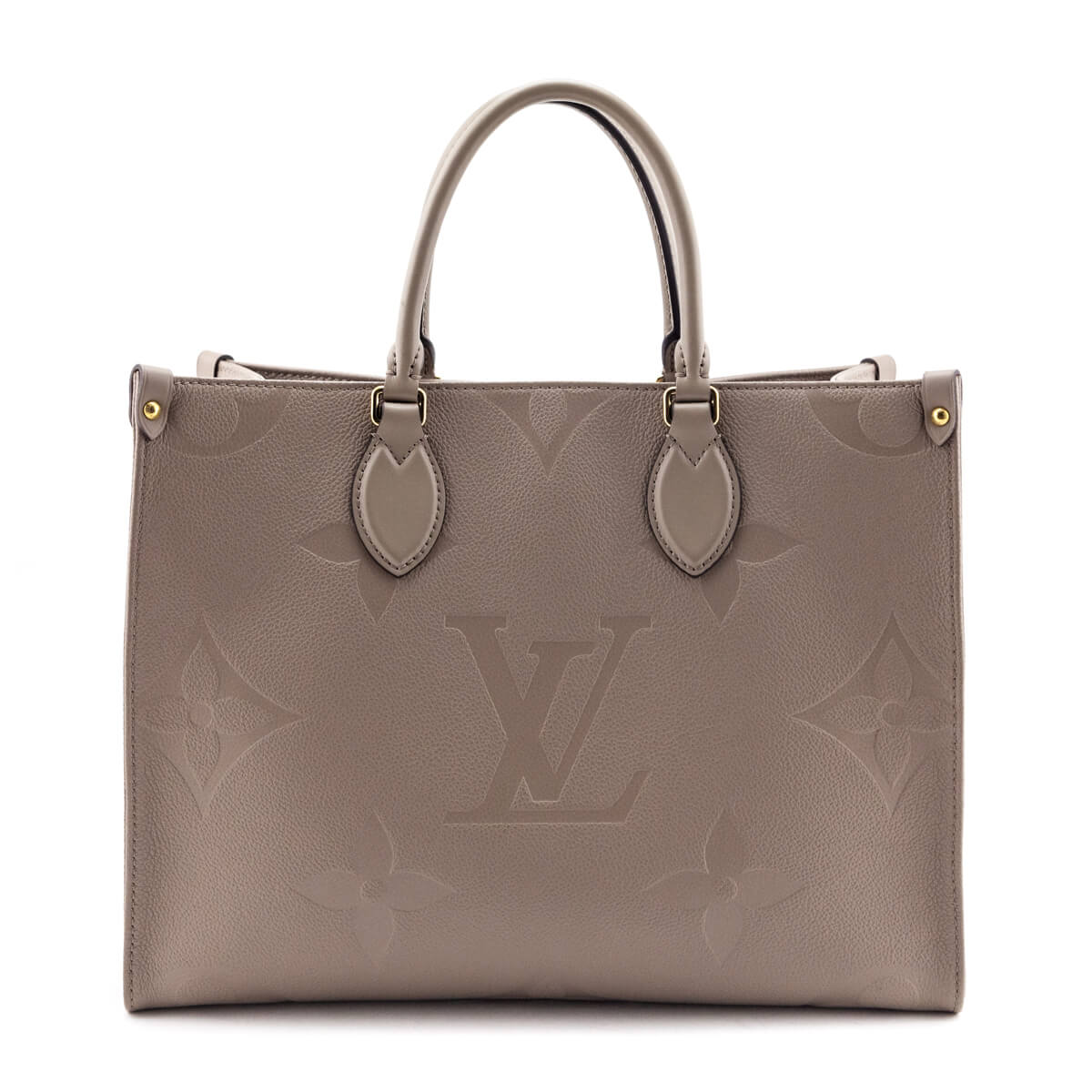 Louis Vuitton Tourterelle Monogram Giant Empreinte Onthego MM - Love that Bag etc - Preowned Authentic Designer Handbags & Preloved Fashions