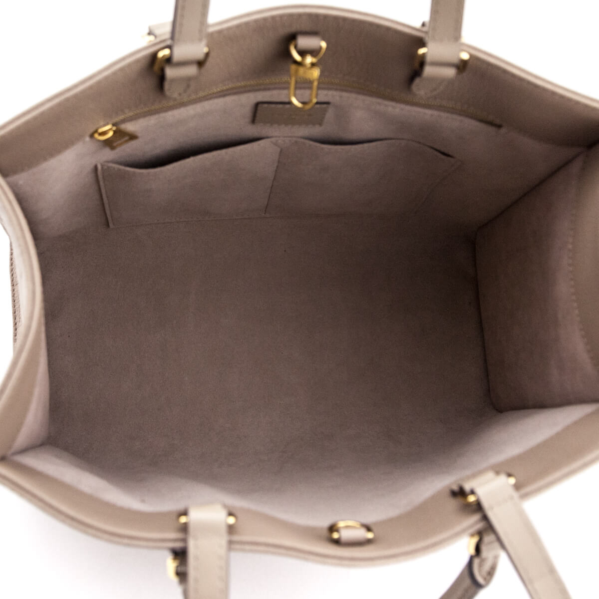 Louis Vuitton Tourterelle Monogram Giant Empreinte Onthego MM - Love that Bag etc - Preowned Authentic Designer Handbags & Preloved Fashions