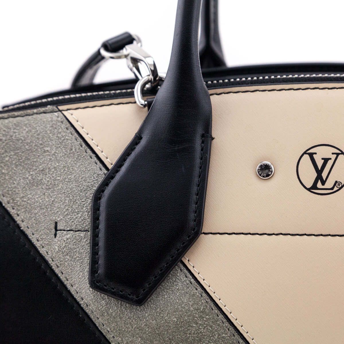 Louis Vuitton Tri-Color Calfskin & Suede Chevron City Steamer MM - Love that Bag etc - Preowned Authentic Designer Handbags & Preloved Fashions