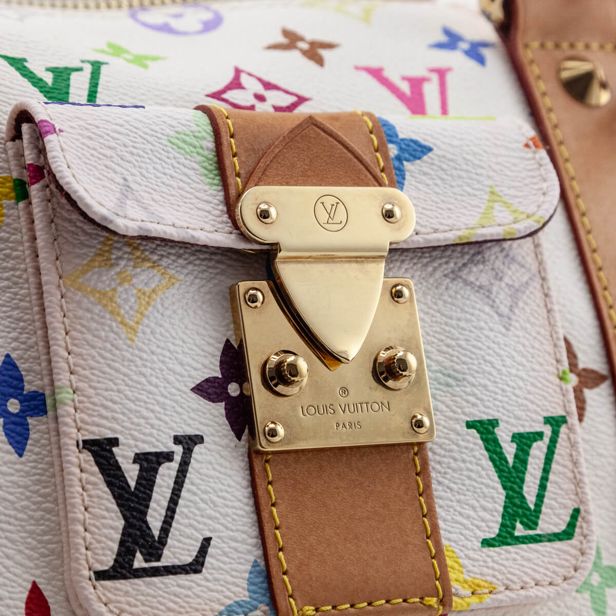 Louis Vuitton White Monogram Multicolor Keepall 45 - Love that Bag etc - Preowned Authentic Designer Handbags & Preloved Fashions