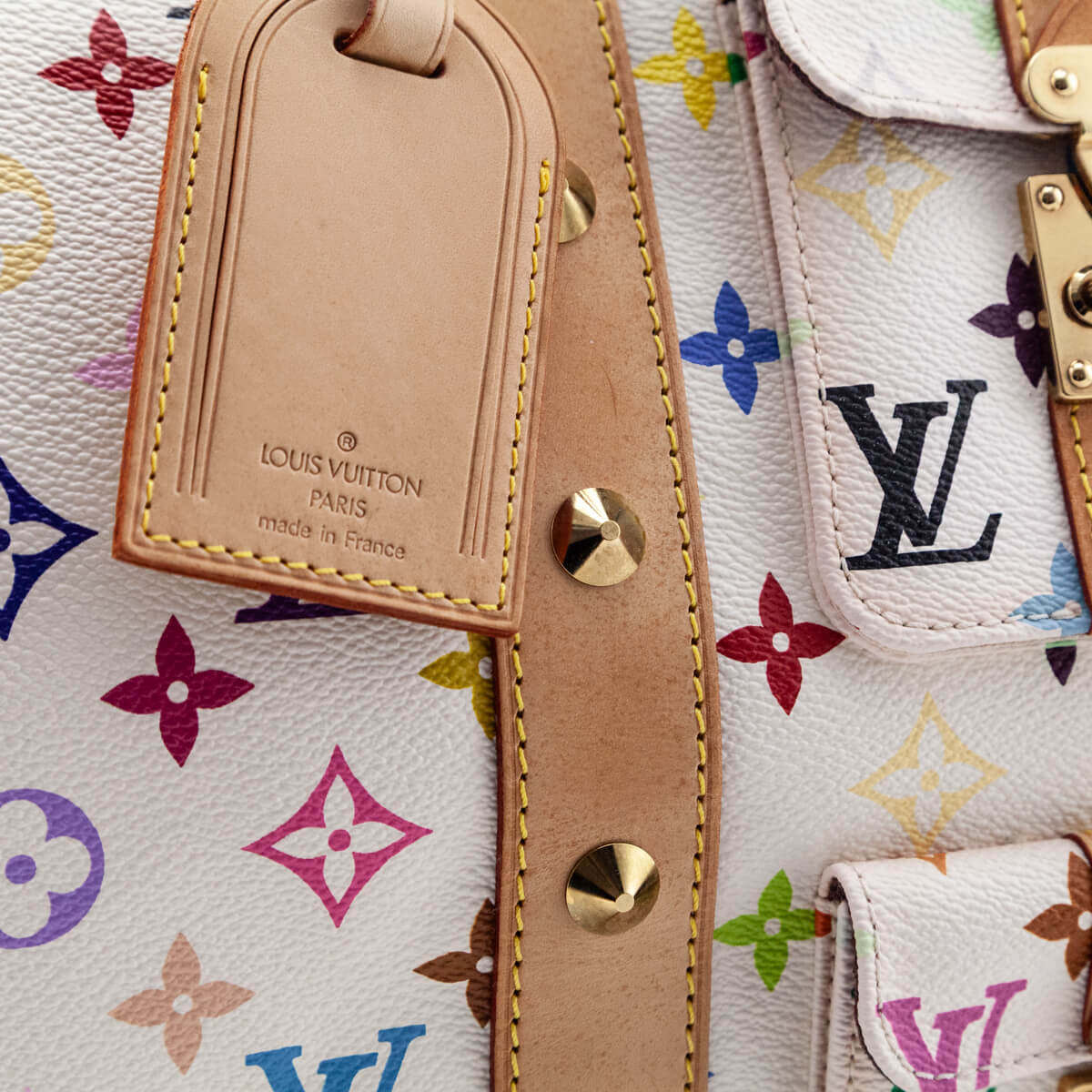 Louis Vuitton White Monogram Multicolor Keepall 45 - Love that Bag etc - Preowned Authentic Designer Handbags & Preloved Fashions