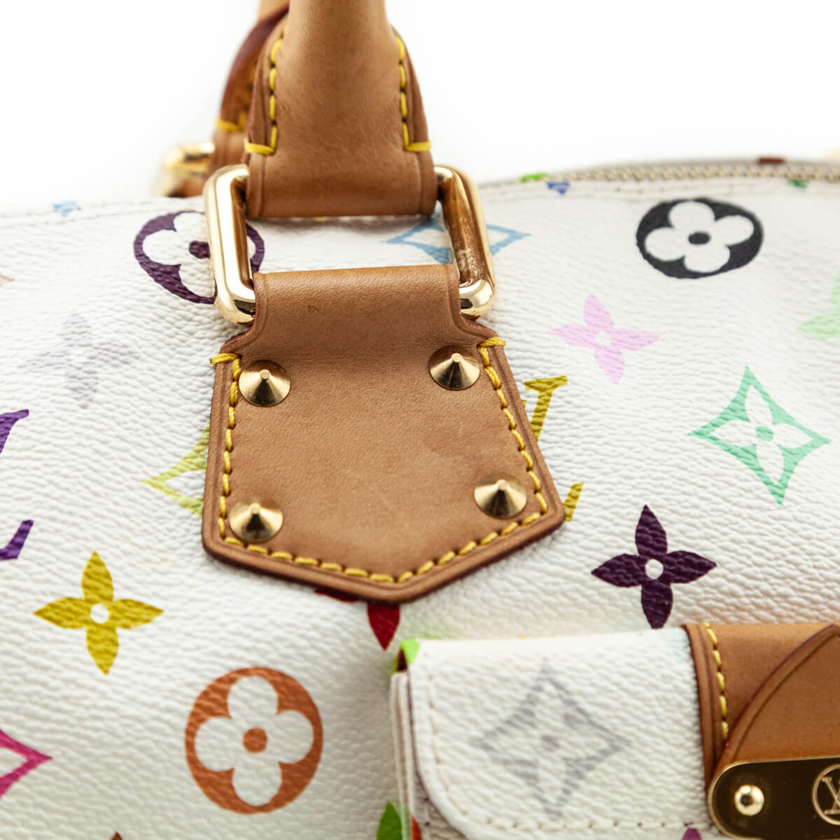 Louis Vuitton White Monogram Multicolor Speedy 30 - Love that Bag etc - Preowned Authentic Designer Handbags & Preloved Fashions