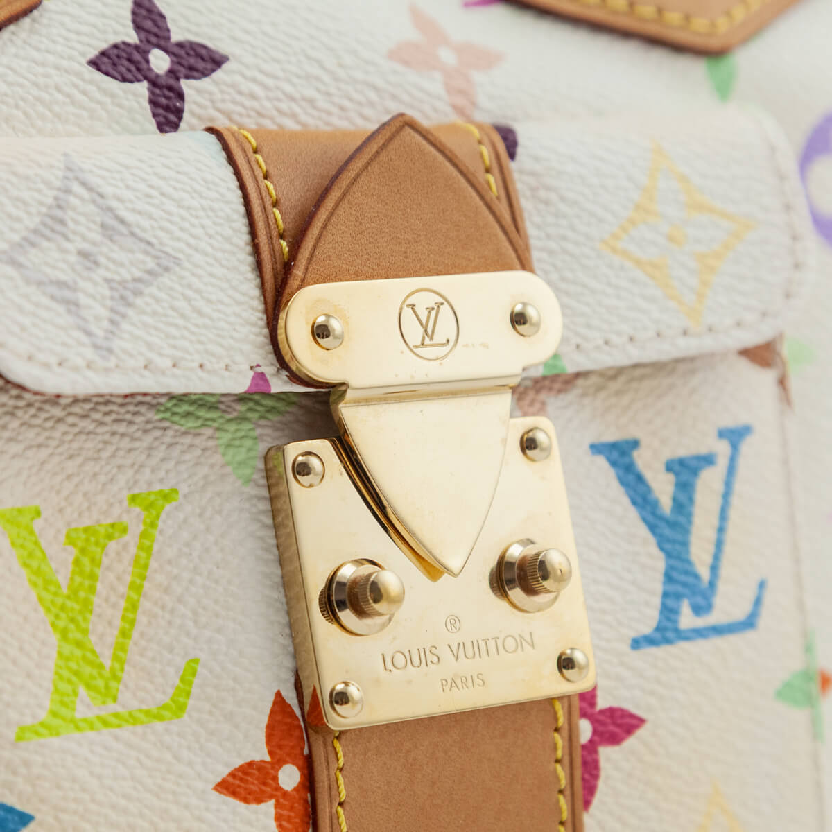 Louis Vuitton White Monogram Multicolor Speedy 30 - Love that Bag etc - Preowned Authentic Designer Handbags & Preloved Fashions