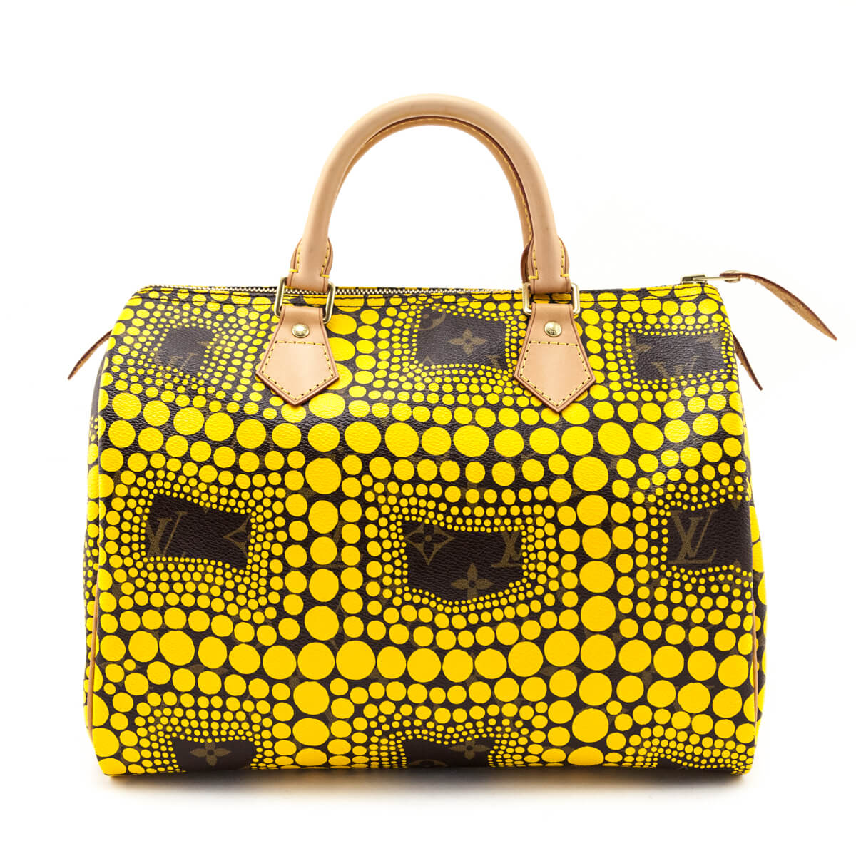 Louis Vuitton Yellow Monogram Kusama Town Speedy 30 - Love that Bag etc - Preowned Authentic Designer Handbags & Preloved Fashions