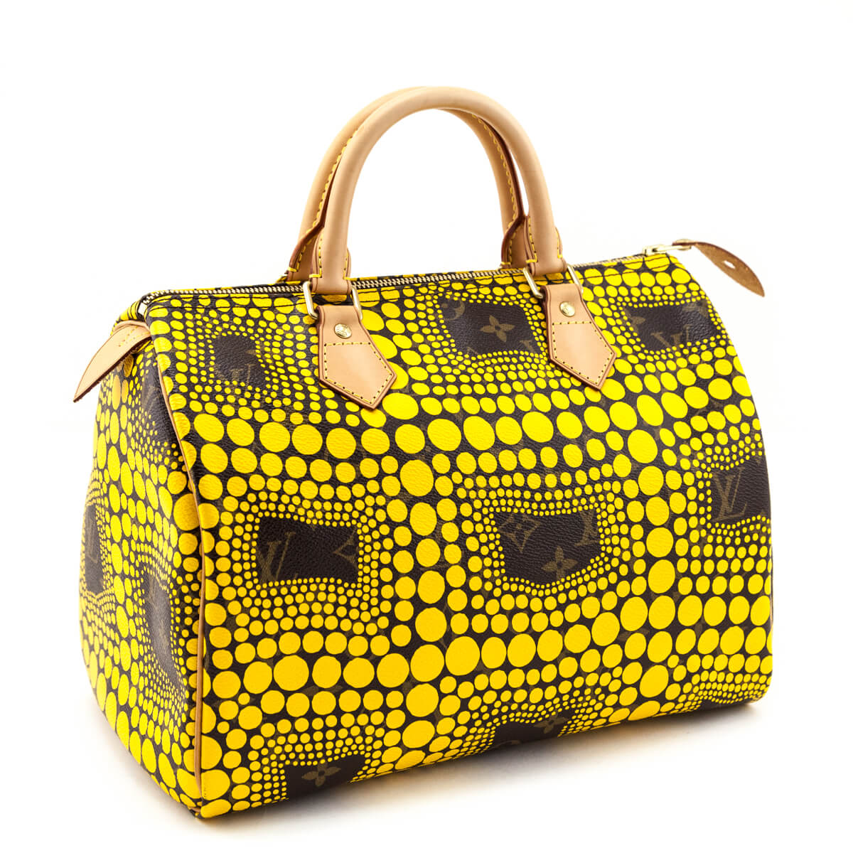Louis Vuitton Yellow Monogram Kusama Town Speedy 30 - Love that Bag etc - Preowned Authentic Designer Handbags & Preloved Fashions