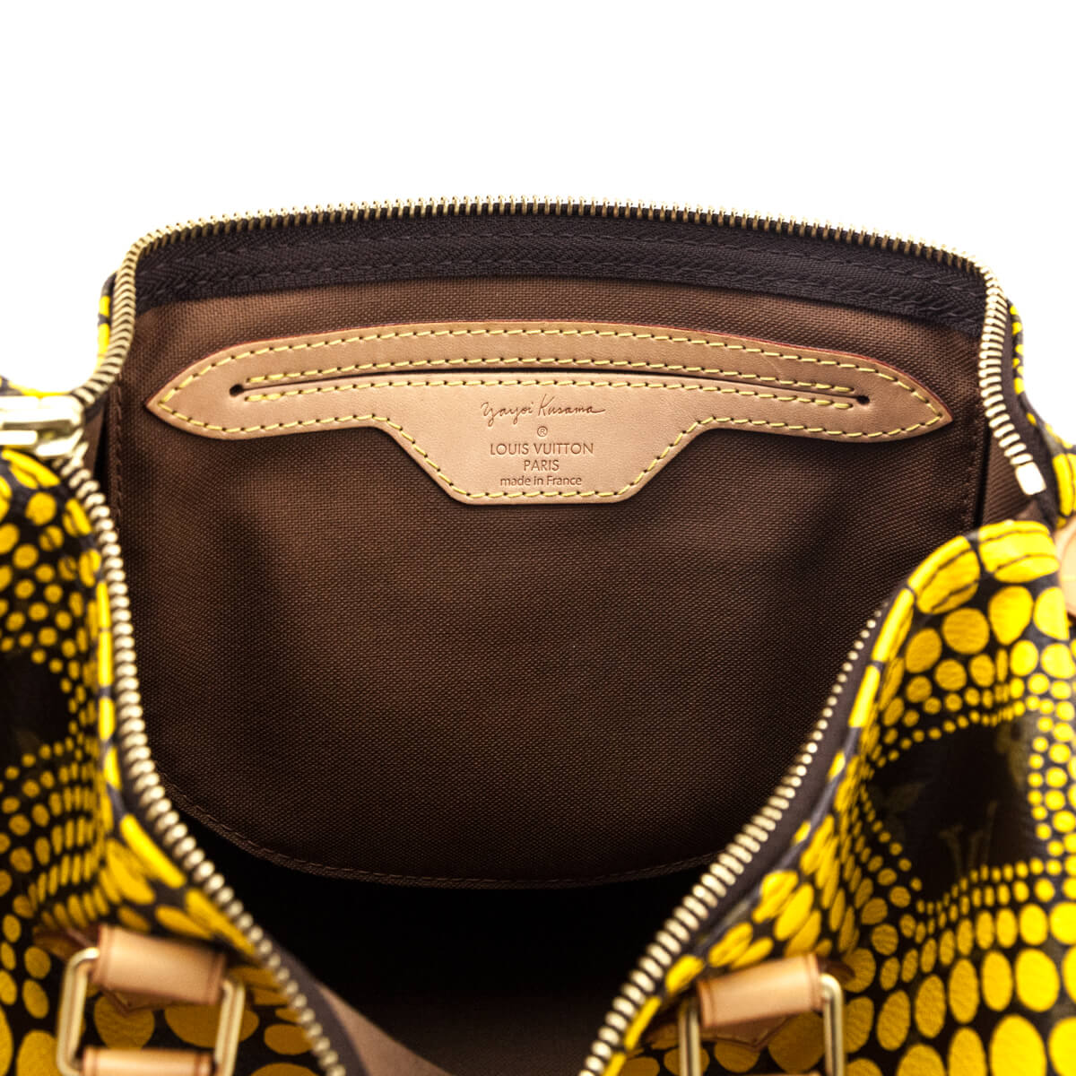 Louis Vuitton Yellow Monogram Kusama Town Speedy 30 - Love that Bag etc - Preowned Authentic Designer Handbags & Preloved Fashions