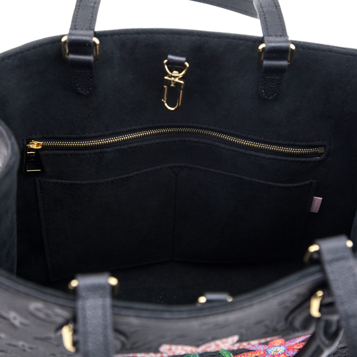 Louis Vuitton x Yayoi Kusama Black Monogram Empreinte Flowers OnTheGo MM - Love that Bag etc - Preowned Authentic Designer Handbags & Preloved Fashions