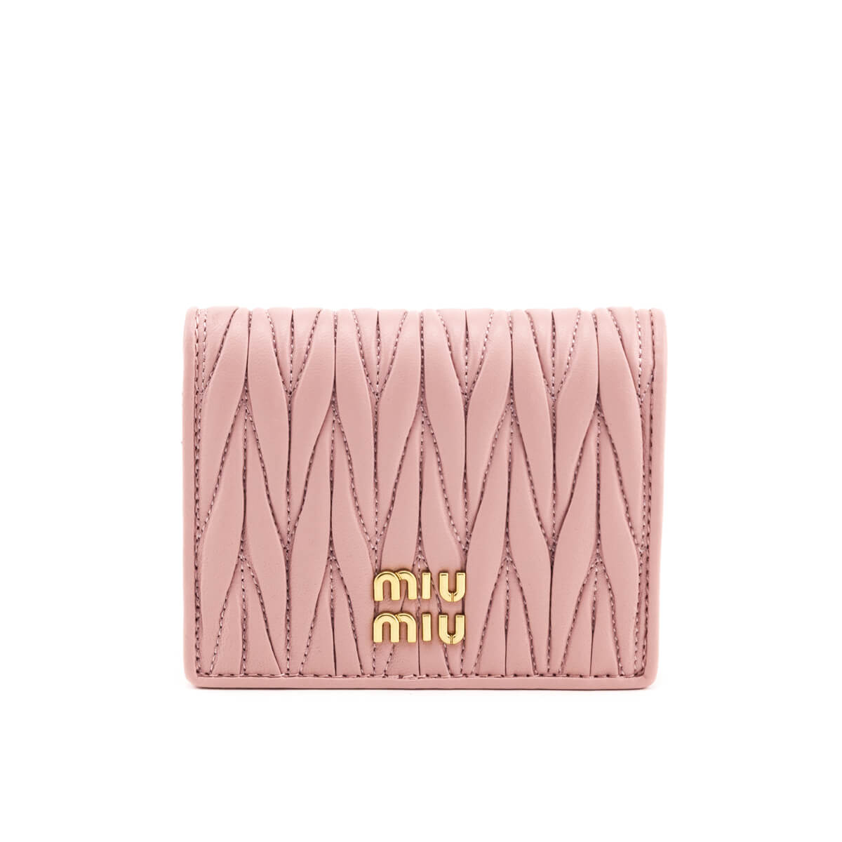 Miu Miu Pink Nappa Leather Matelasse Small Wallet - Shop Miu Miu
