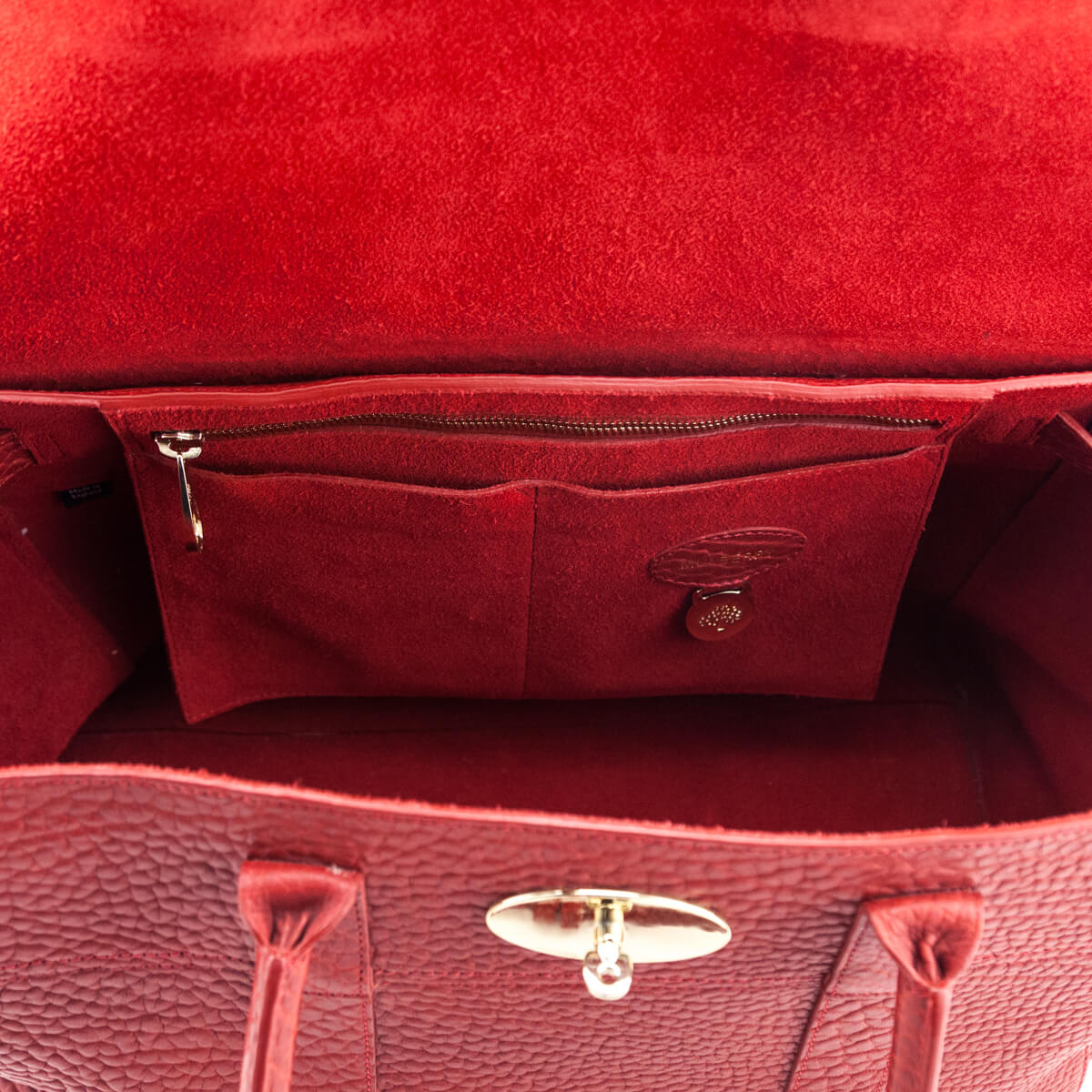 Mulberry Poppy Red Shrunken Calf Bayswater Buckle Tote - Love that Bag etc - Preowned Authentic Designer Handbags & Preloved Fashions