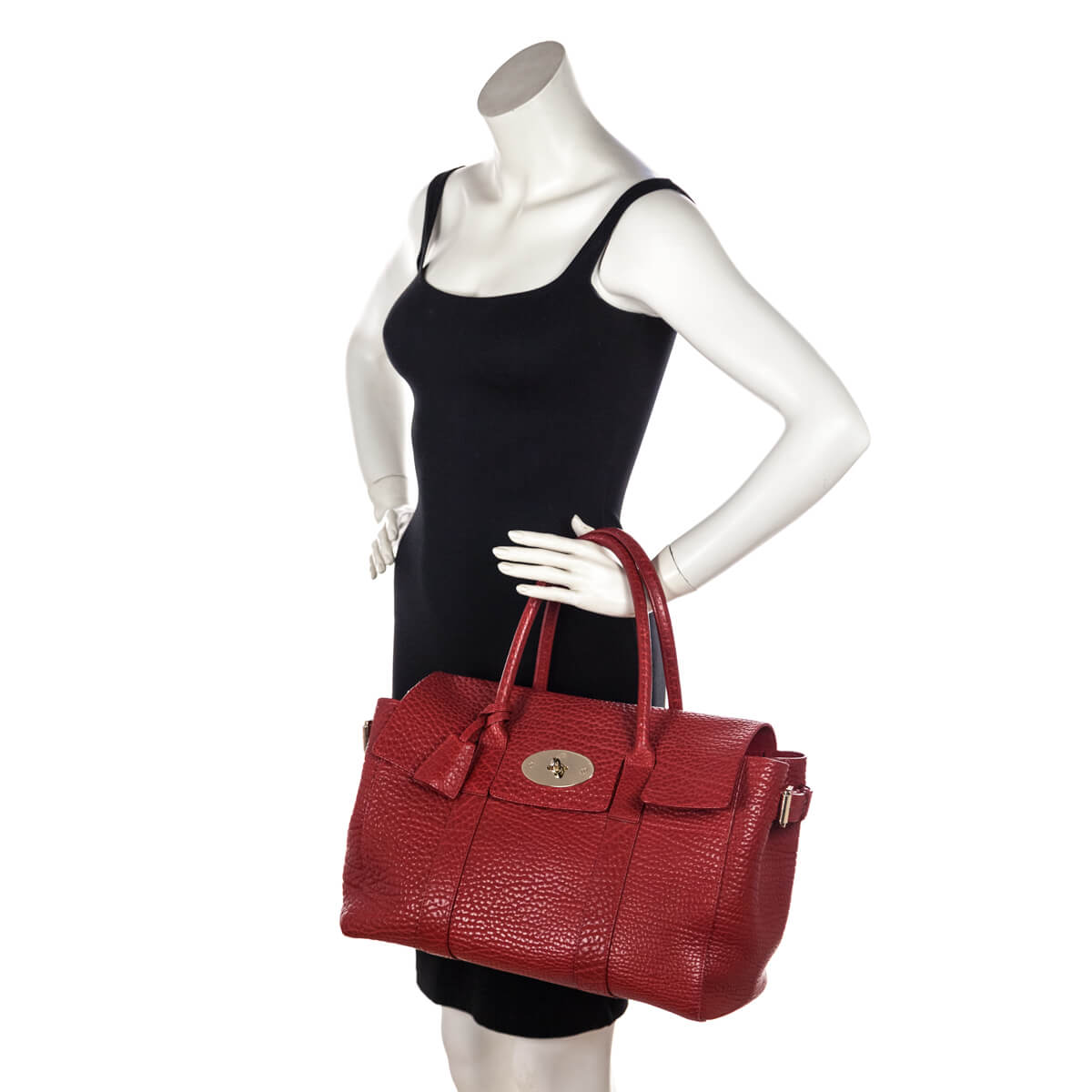 Mulberry Poppy Red Shrunken Calf Bayswater Buckle Tote - Love that Bag etc - Preowned Authentic Designer Handbags & Preloved Fashions