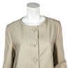 Prada Beige Silk Collarless Coat Size L - Love that Bag etc - Preowned Authentic Designer Handbags & Preloved Fashions