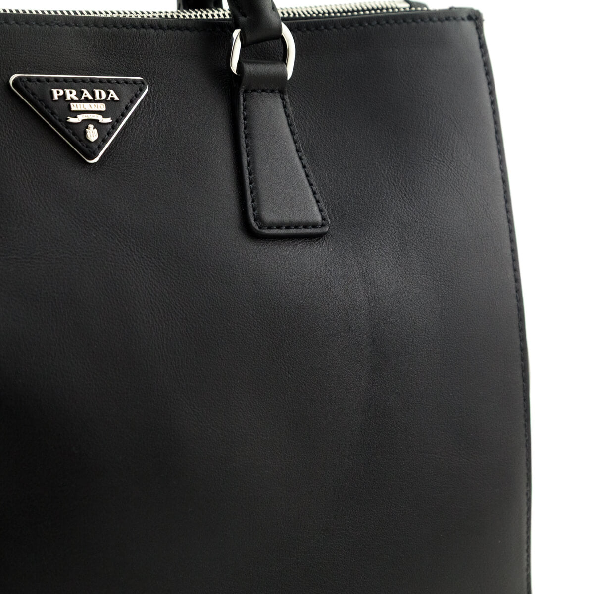 Prada Black City Calf Medium Galleria Double Zip Tote - Love that Bag etc - Preowned Authentic Designer Handbags & Preloved Fashions