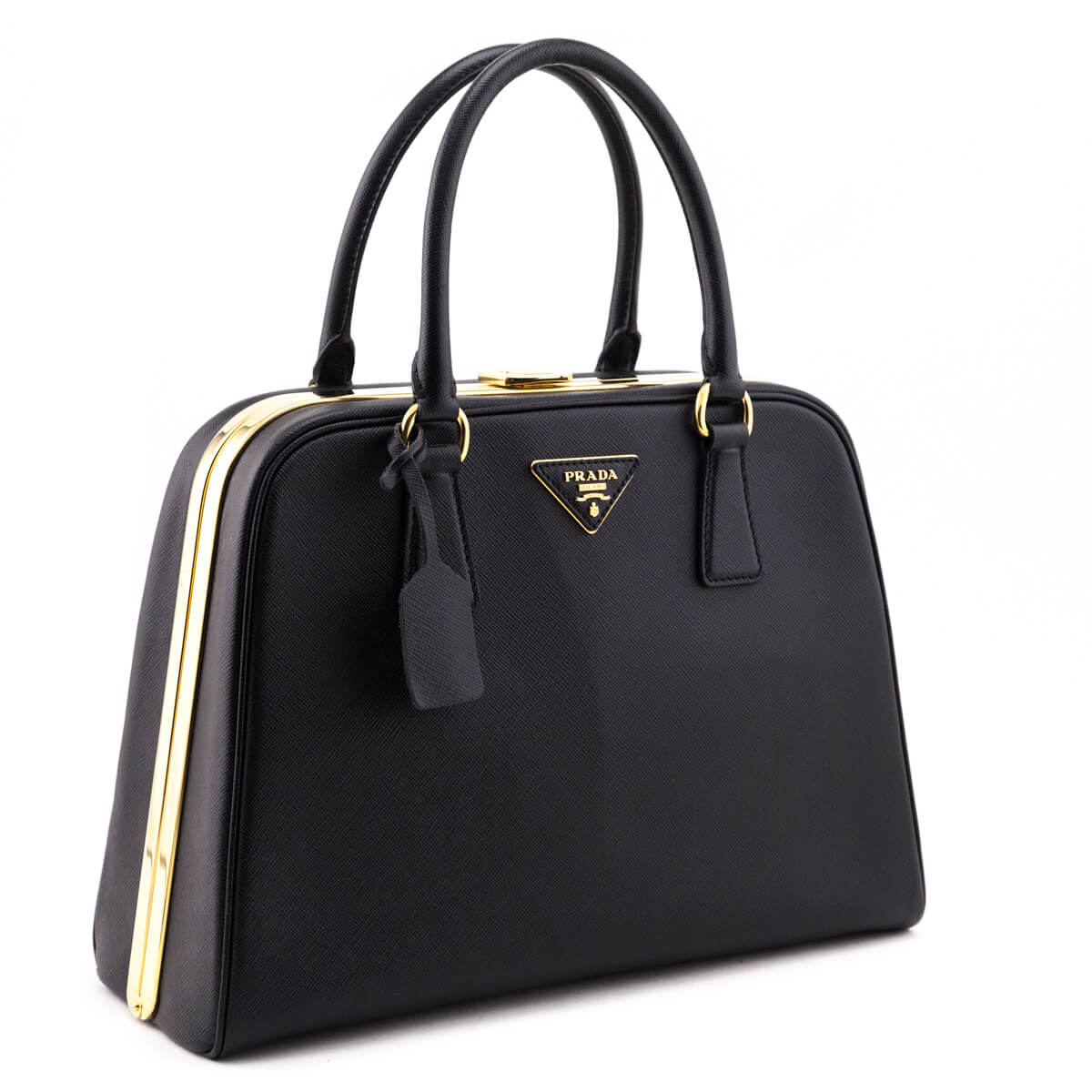 Prada Black Saffiano Pyramid Bag - Love that Bag etc - Preowned Authentic Designer Handbags & Preloved Fashions