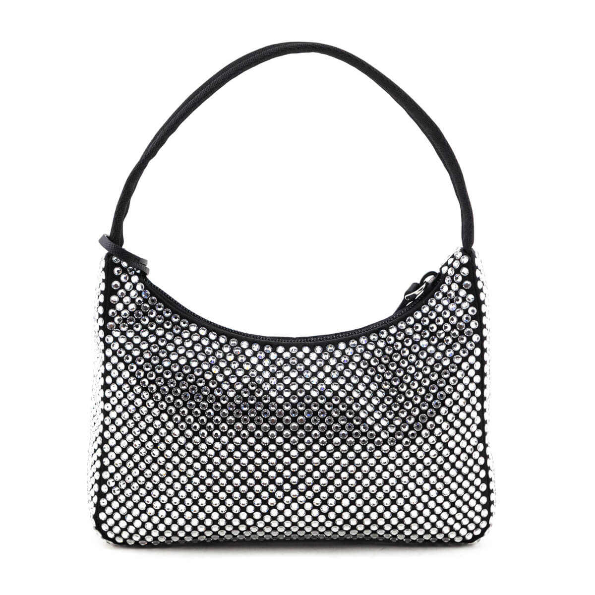 Prada Black Satin & Crystal Mini Re-Edition 2000 Bag - Love that Bag etc - Preowned Authentic Designer Handbags & Preloved Fashions