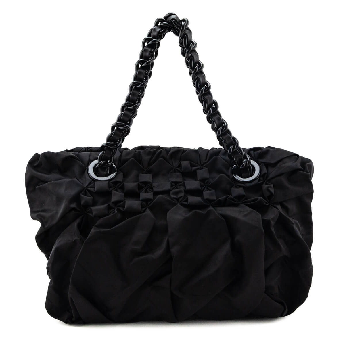 Prada Black Tessuto Nylon Origami Pleated Tote - Love that Bag etc - Preowned Authentic Designer Handbags & Preloved Fashions