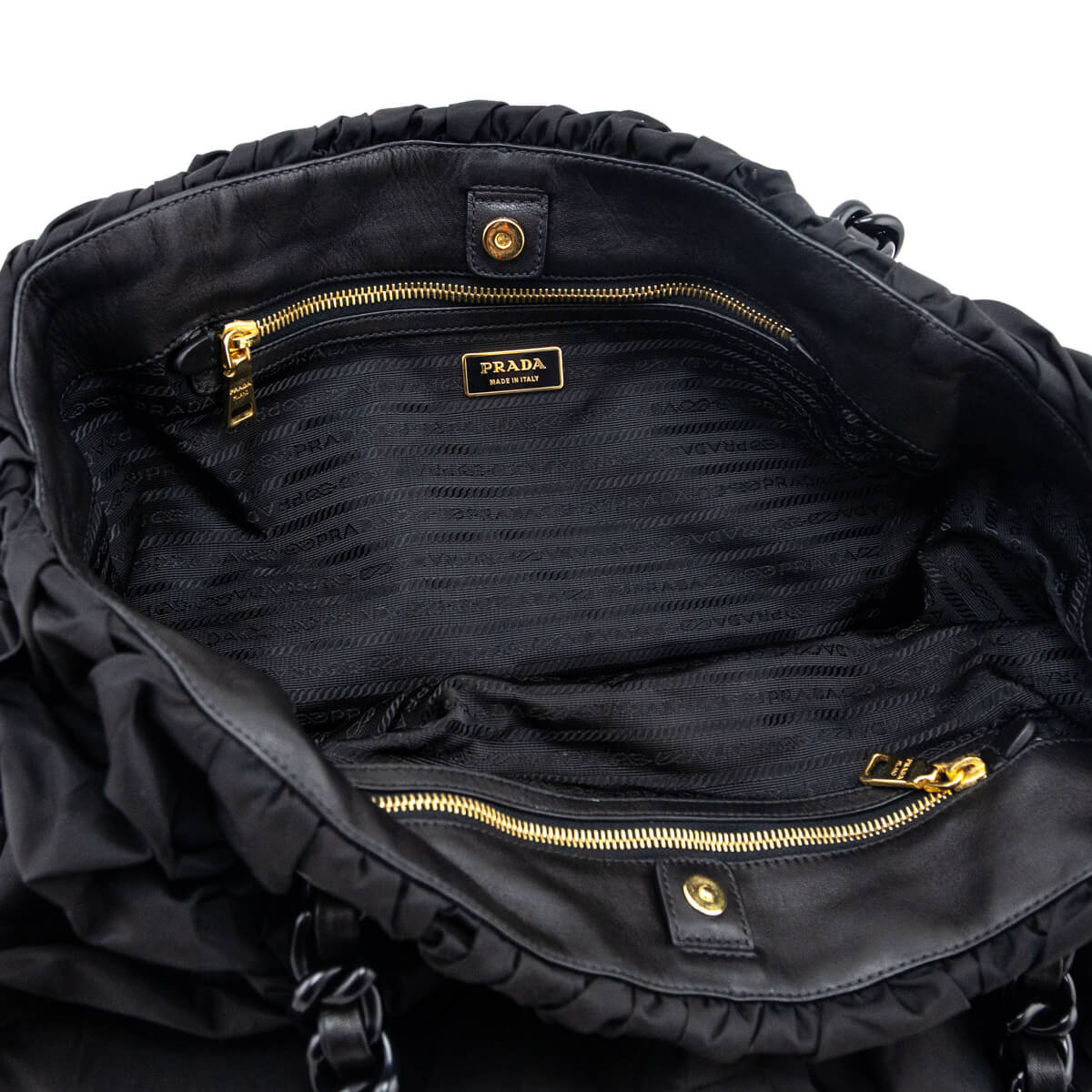 Prada Black Tessuto Nylon Origami Pleated Tote - Love that Bag etc - Preowned Authentic Designer Handbags & Preloved Fashions
