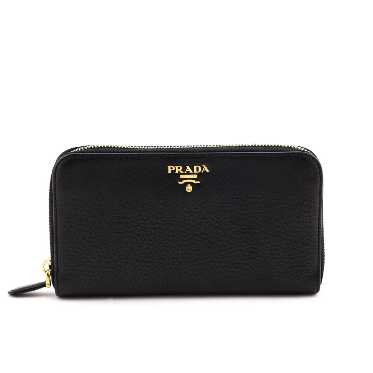 Prada Black Vitello Daino Zip Around Wallet - Love that Bag etc - Preowned Authentic Designer Handbags & Preloved Fashions