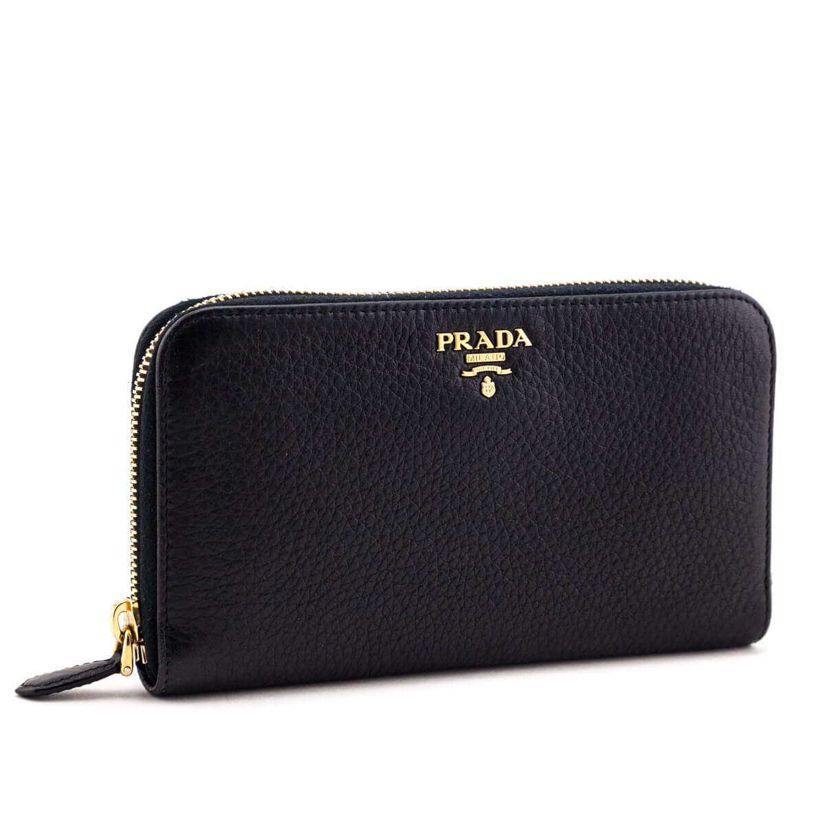 Prada Black Vitello Daino Zip Around Wallet - Love that Bag etc - Preowned Authentic Designer Handbags & Preloved Fashions