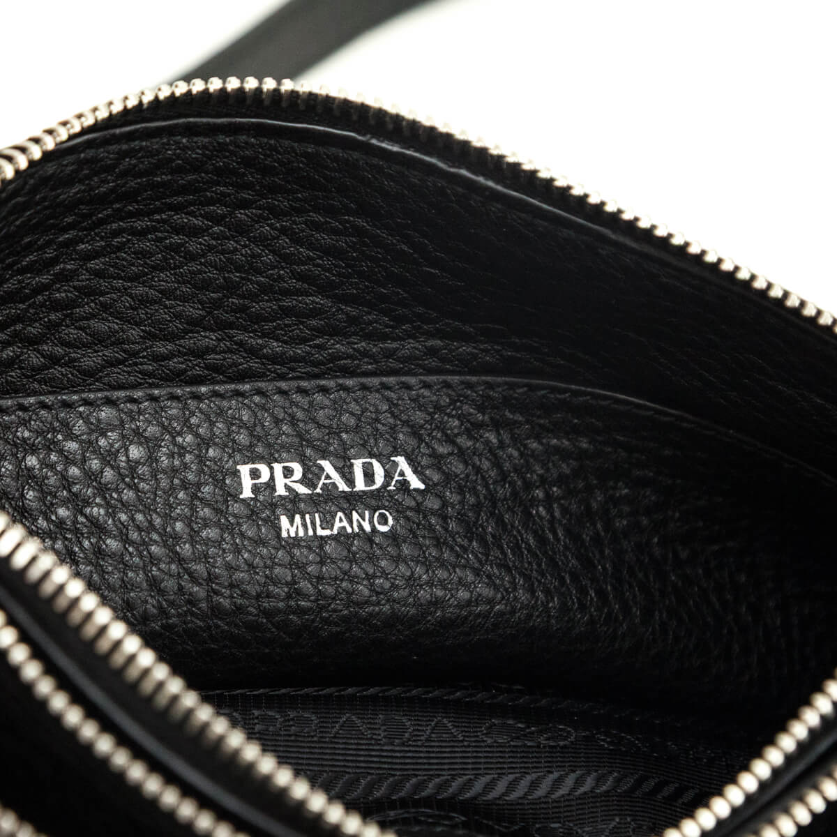 Prada Black Vitello Phenix Double Zip Crossbody Bag - Love that Bag etc - Preowned Authentic Designer Handbags & Preloved Fashions