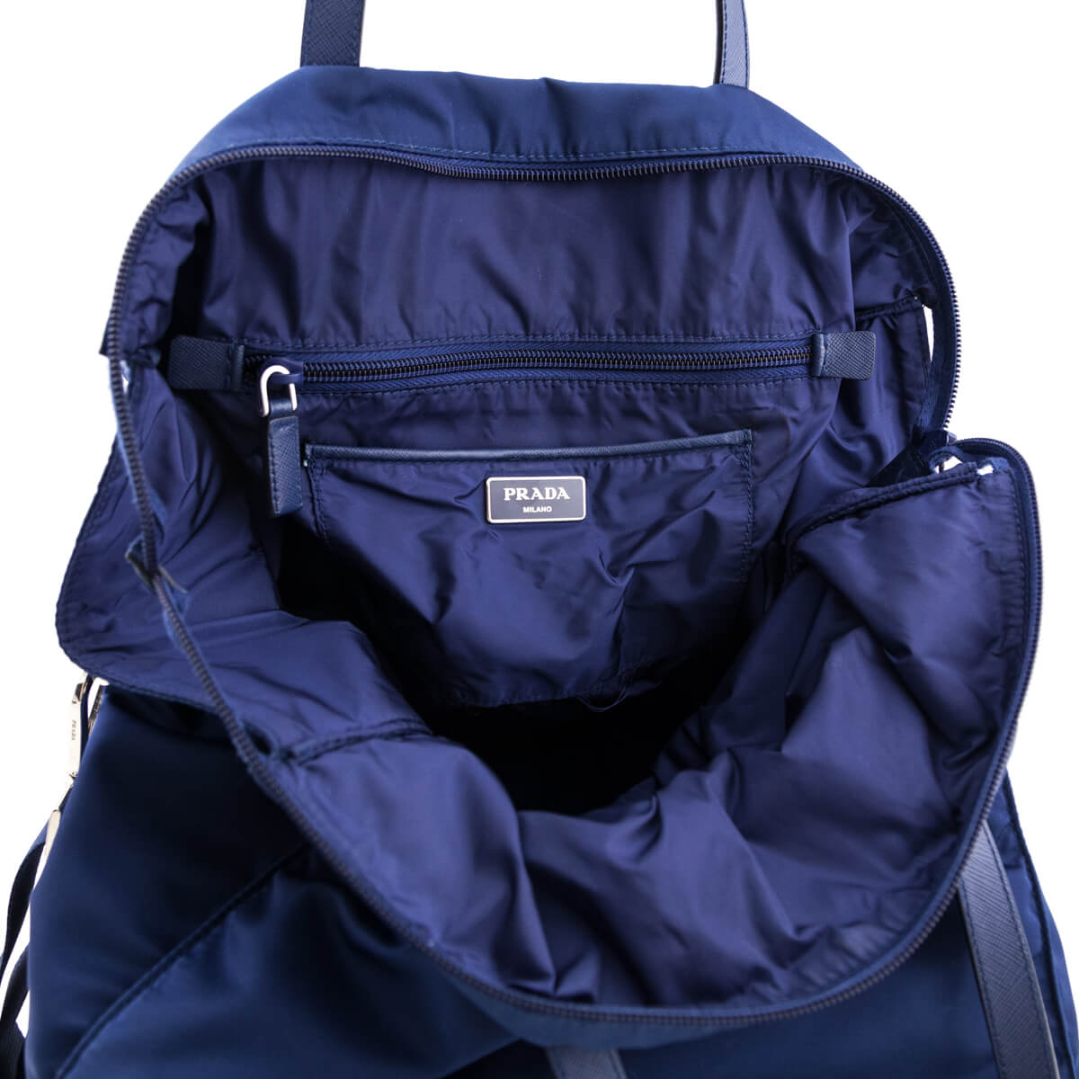 Prada Blue Tessuto Saffiano Trim Tote Bag - Love that Bag etc - Preowned Authentic Designer Handbags & Preloved Fashions