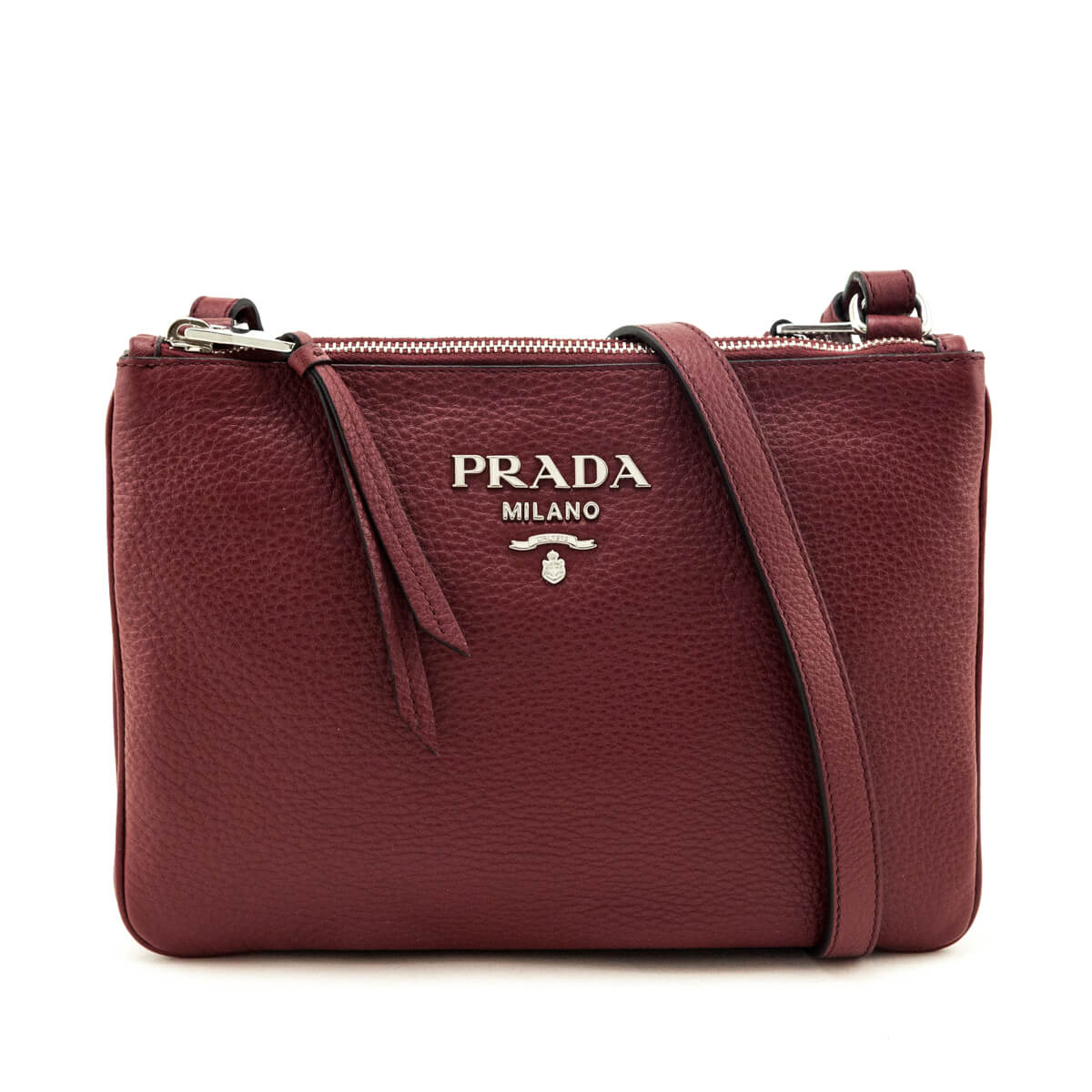 Prada Cerise Vitello Phenix Double Zip Crossbody Bag - Prada Canada