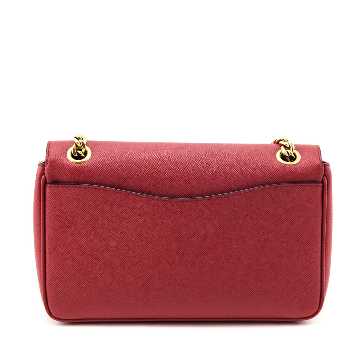 Prada Fuoco Saffiano Flap Shoulder Bag - Love that Bag etc - Preowned Authentic Designer Handbags & Preloved Fashions