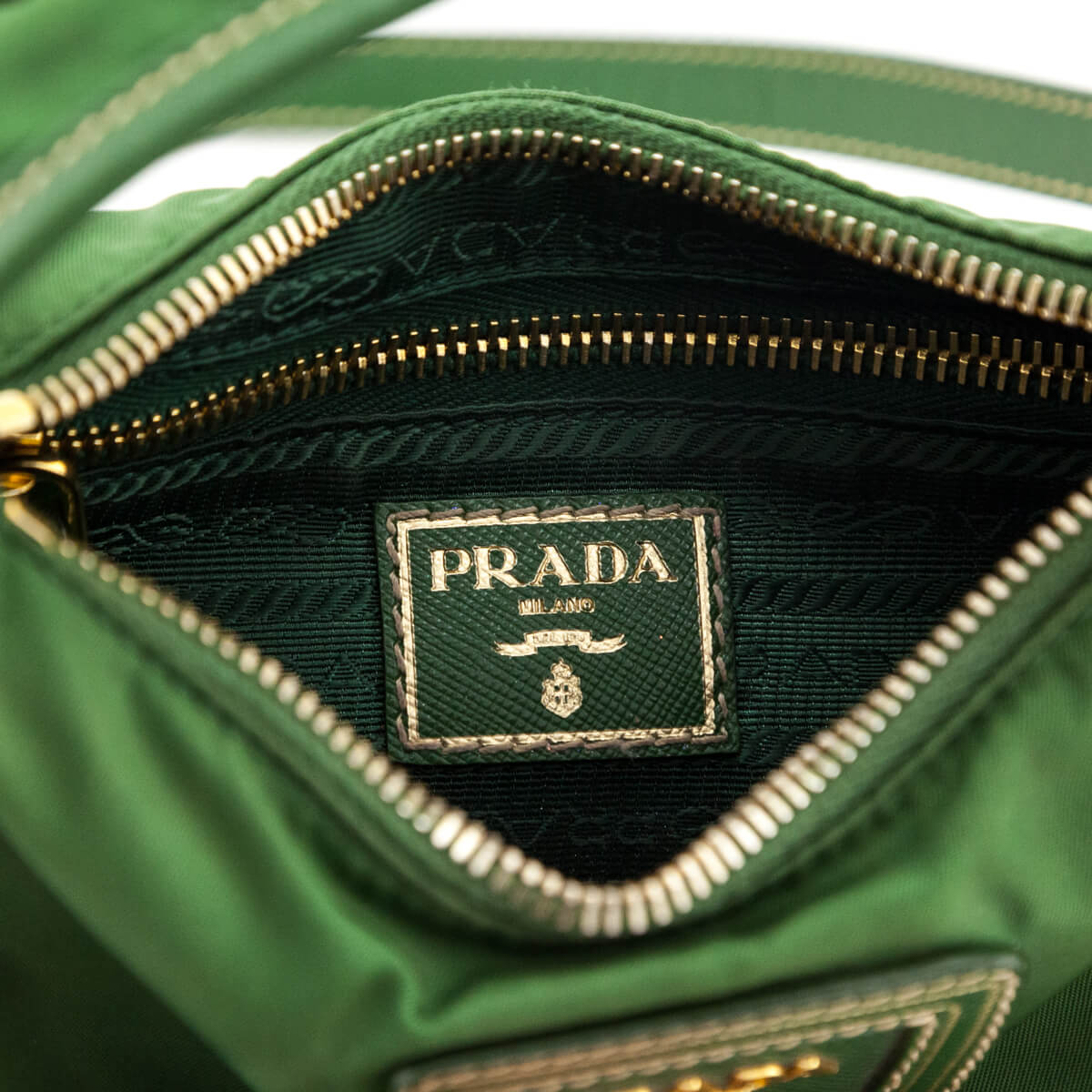 Prada Green Tessuto and Saffiano Mini Crossbody - Love that Bag etc - Preowned Authentic Designer Handbags & Preloved Fashions