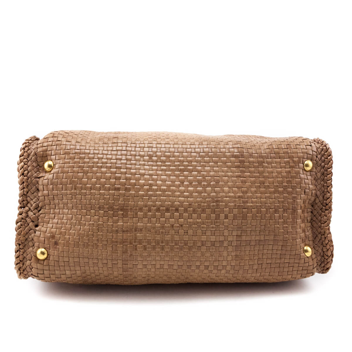Prada Natural Woven Madras Leather Top Handle Bag - Love that Bag etc - Preowned Authentic Designer Handbags & Preloved Fashions