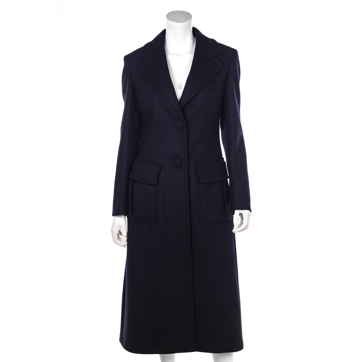Prada Navy Wool Long Coat Shop Preloved Prada Canada – Love that