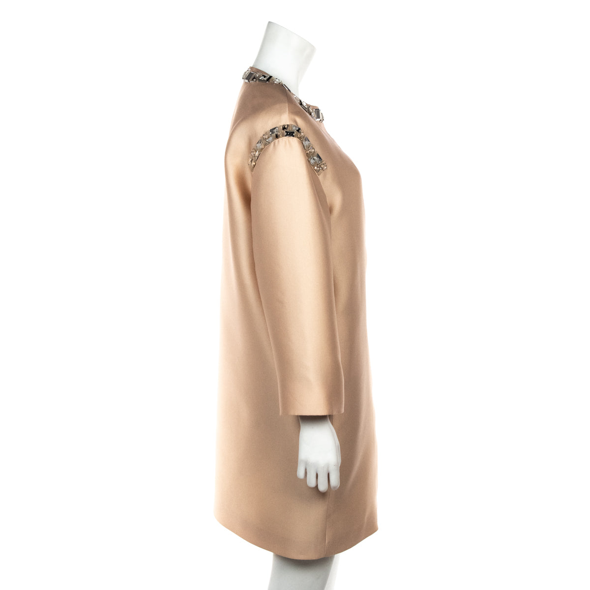 Prada Pink Silk Crystal Embellished Coat Size M | US 8 | IT 44 - Love that Bag etc - Preowned Authentic Designer Handbags & Preloved Fashions