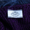Prada Purple Knit Mongolian Lamb Embellished Belted Cardigan Size XS | IT 38 - Love that Bag etc - Preowned Authentic Designer Handbags & Preloved Fashions