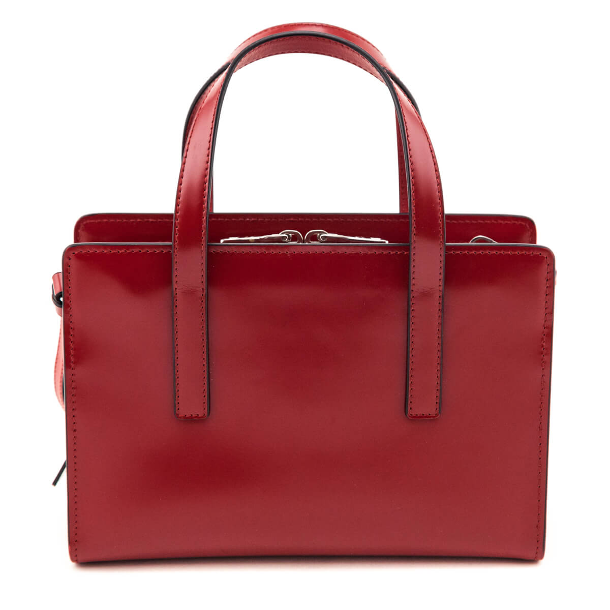 Prada Scarlet Brushed Calfskin Mini Re-Edition 1995 Tote Bag - Love that Bag etc - Preowned Authentic Designer Handbags & Preloved Fashions