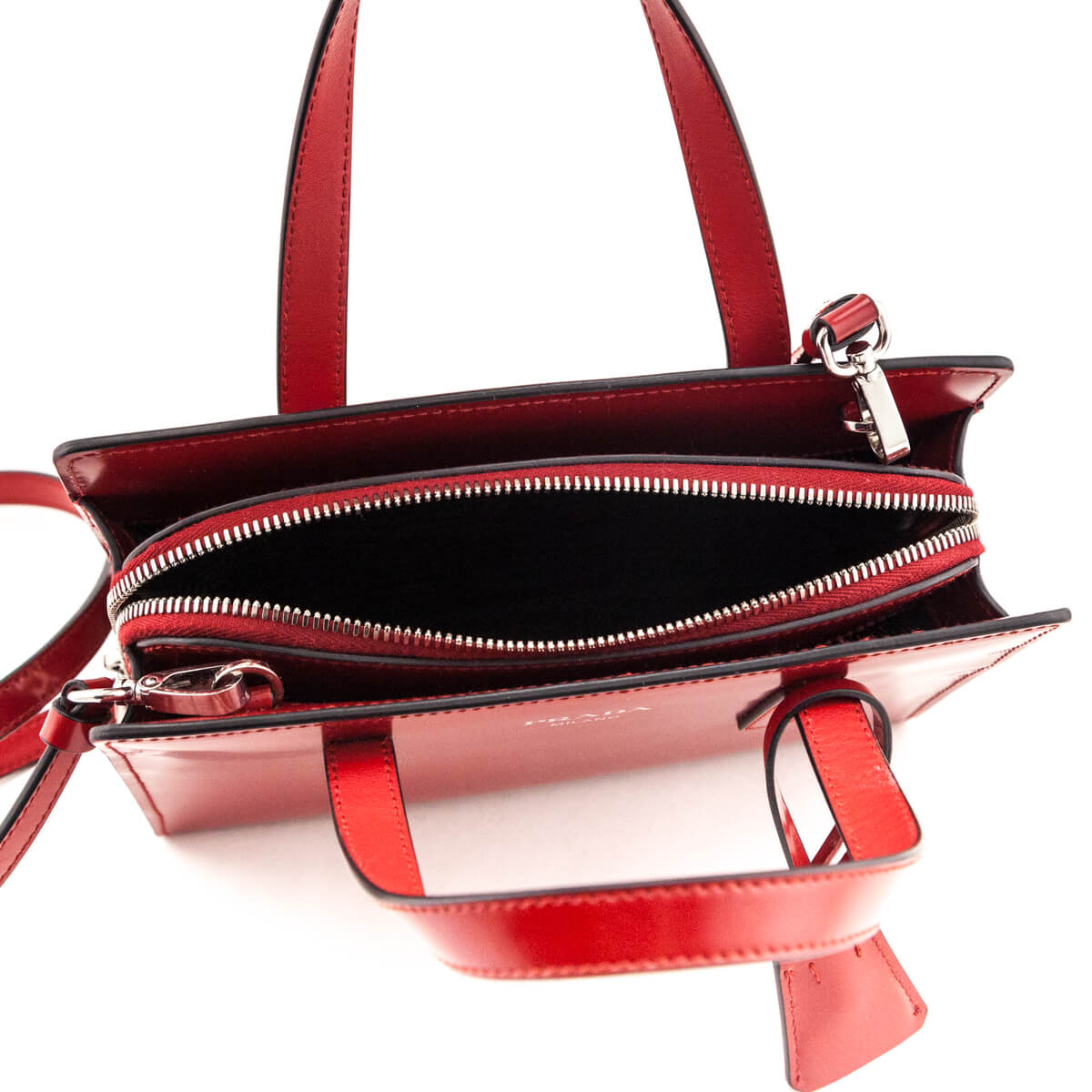 Prada Scarlet Brushed Calfskin Mini Re-Edition 1995 Tote Bag - Love that Bag etc - Preowned Authentic Designer Handbags & Preloved Fashions