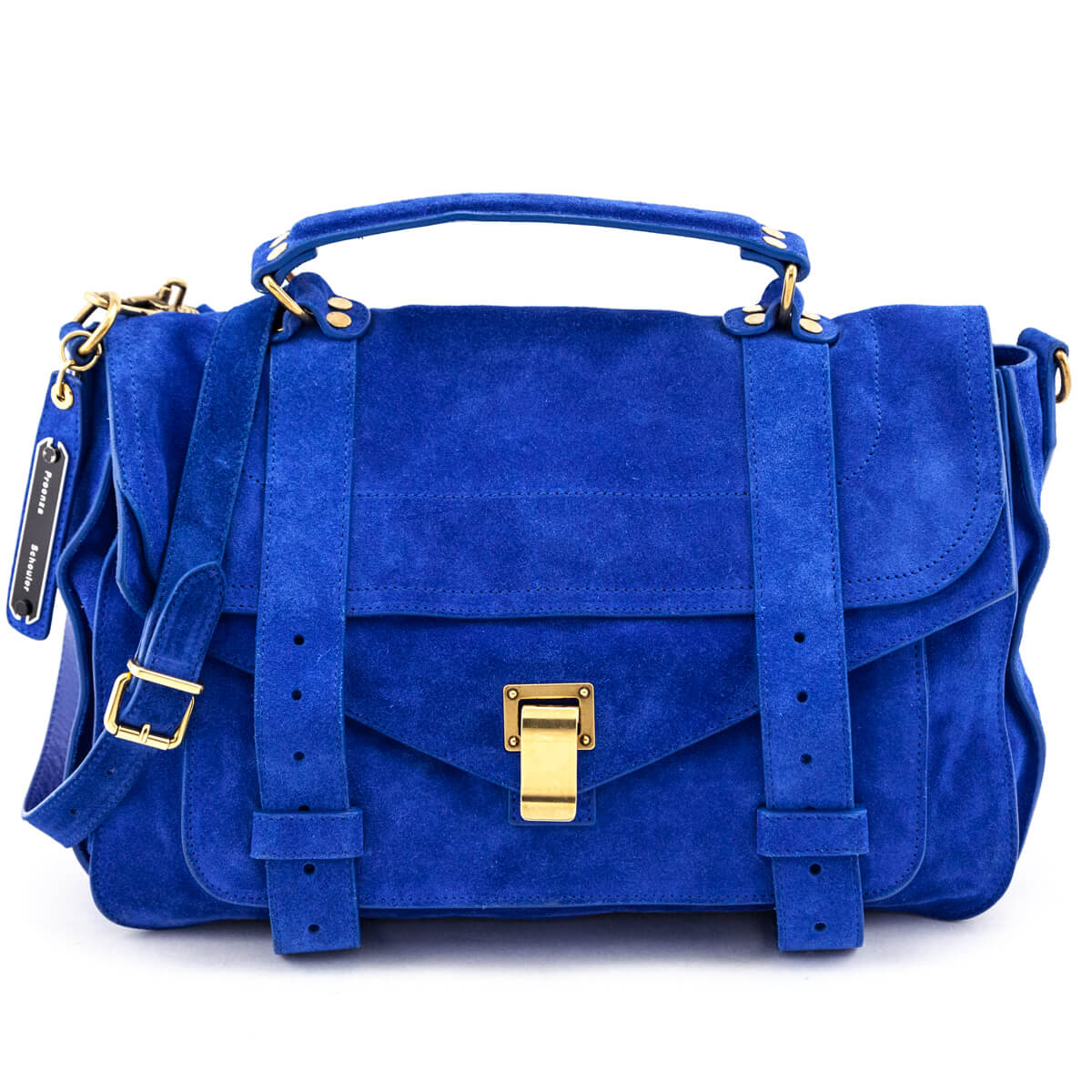 Proenza Schouler Royal Blue Suede Medium PS1 Satchel - Love that Bag etc - Preowned Authentic Designer Handbags & Preloved Fashions