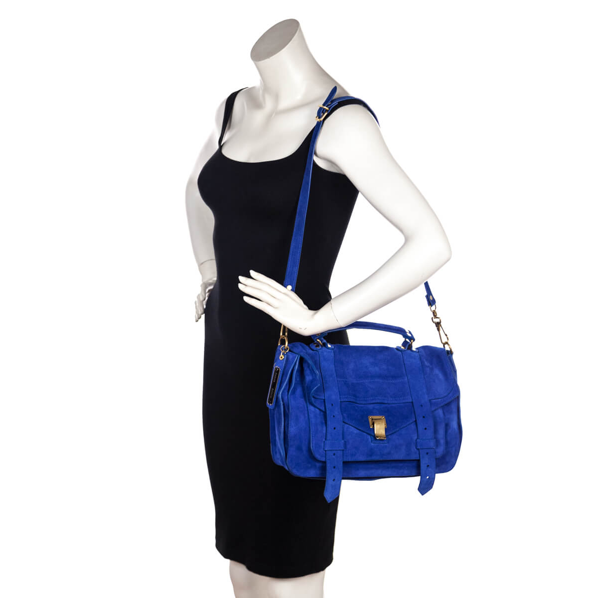 Proenza Schouler Royal Blue Suede Medium PS1 Satchel - Love that Bag etc - Preowned Authentic Designer Handbags & Preloved Fashions