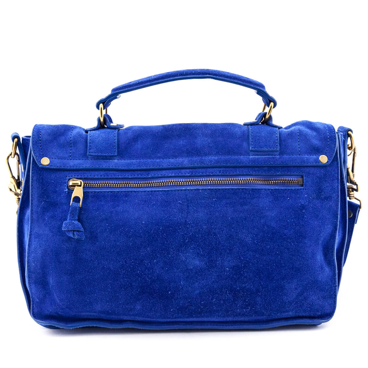 Proenza Schouler Royal Blue Suede Medium PS1 Satchel - Love that Bag etc - Preowned Authentic Designer Handbags & Preloved Fashions